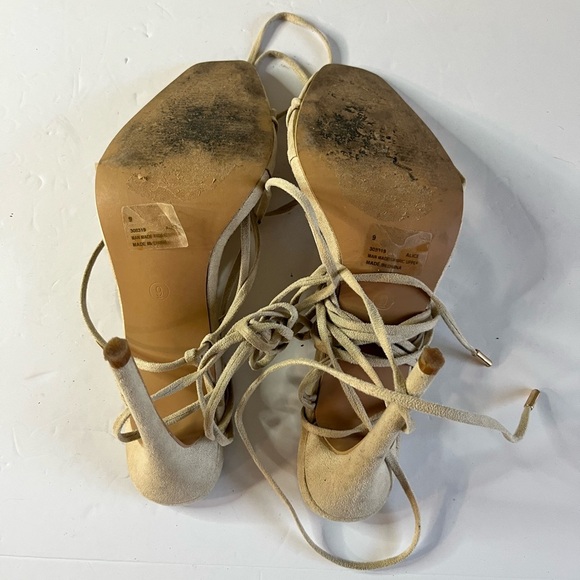 Fashion Nova Beige Suede Strappy Lace-Up Heels Women’s Size 9 - Picture 5 of 10